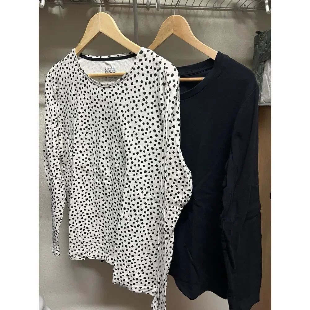 Croft & Barrow Women's Long Sleeve Classic Tee Lot Of 2 Size XL EUC